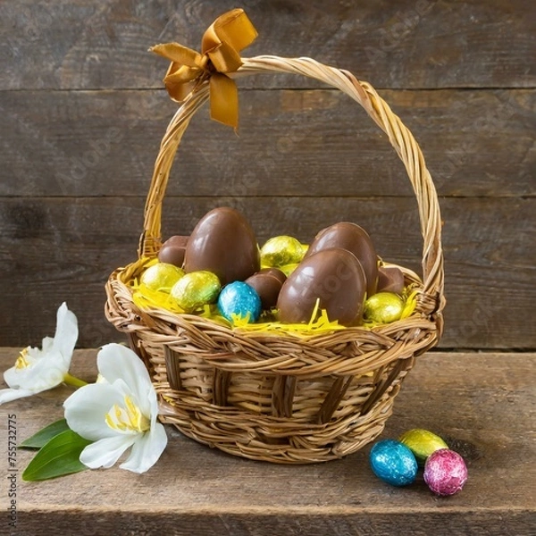 Obraz easter eggs in basket