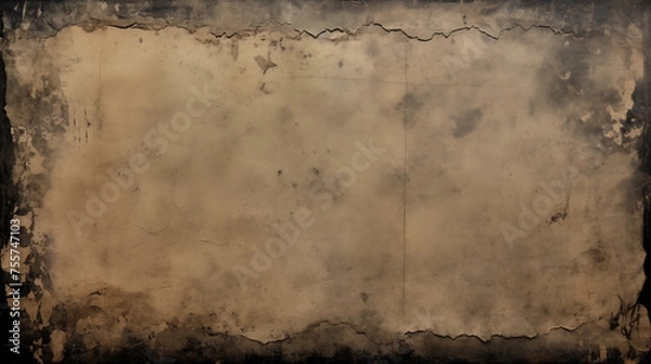 Obraz Old black brown empty aged damaged paper cardboard