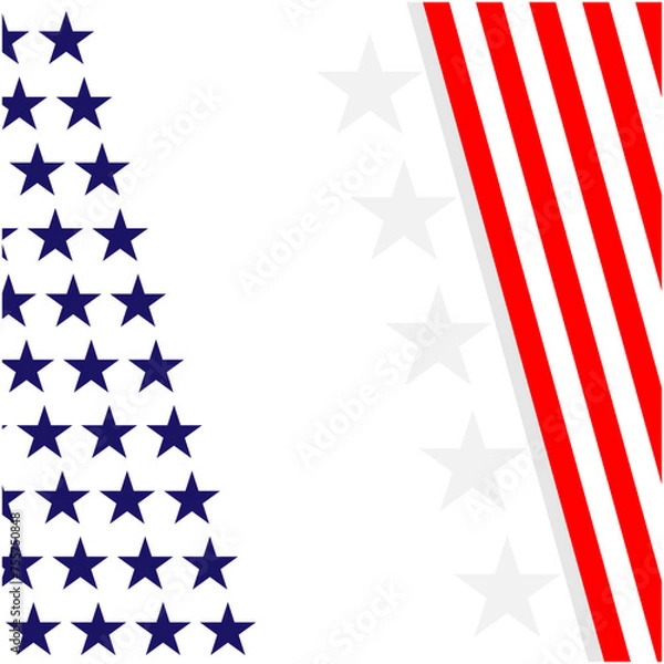 Fototapeta American flag symbols patriotic background with copy space for text vector design template