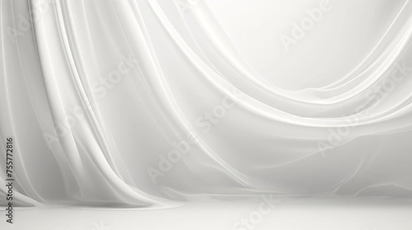 Fototapeta White abstract backdrop with soft lighting