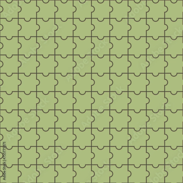 Obraz vector seamless monochrome puzzle texture