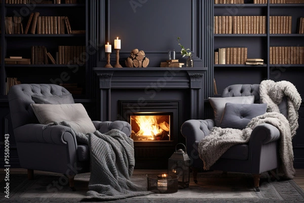 Fototapeta fireplace.