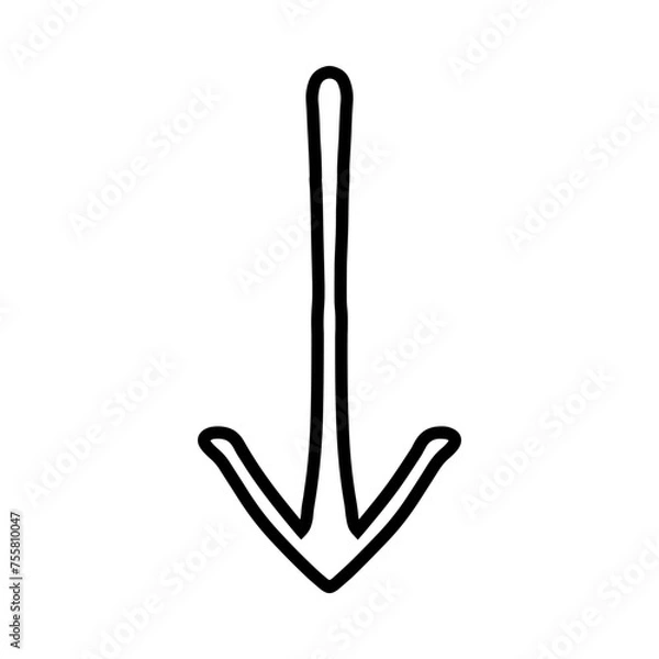 Fototapeta Down arrow icon vector. Scroll down icon sign symbol vector. Move down vector icon illustration isolated on white background