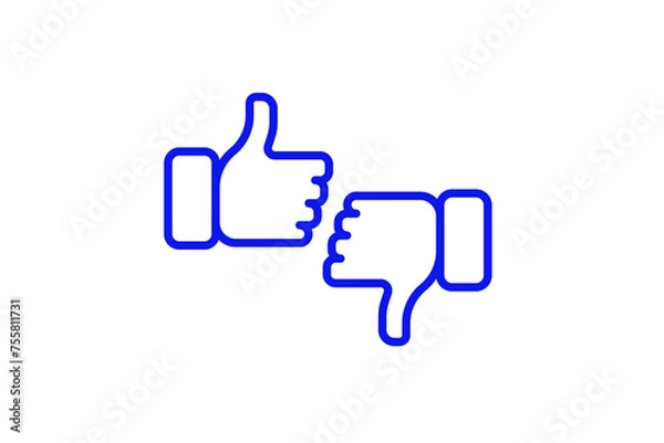 Fototapeta Isolated like dislike illustration in line style design. Vector illustration.	