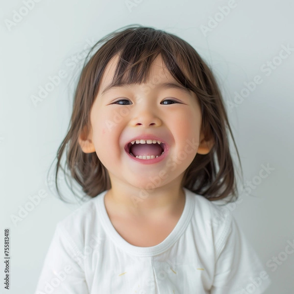 Fototapeta 楽しそうに笑う３才の女の子