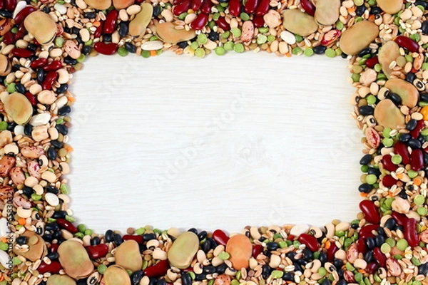 Obraz Cornice di legumi e cereali
