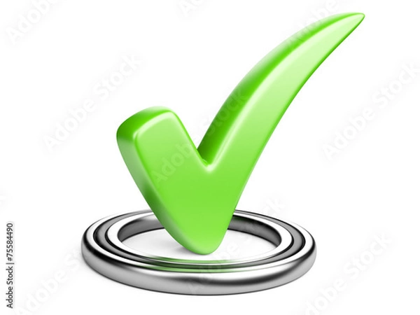 Fototapeta Check box with green check mark