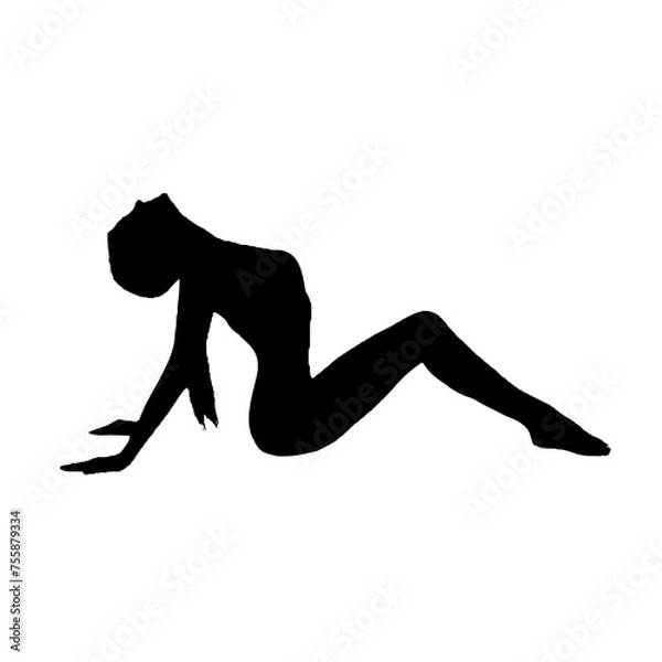 Obraz silhouette of a beautiful woman posing on a transparent background