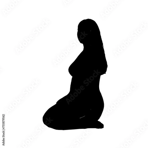 Obraz silhouette of a beautiful woman posing on a transparent background