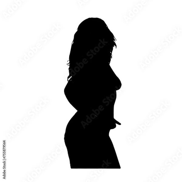 Obraz silhouette of a beautiful woman posing on a transparent background