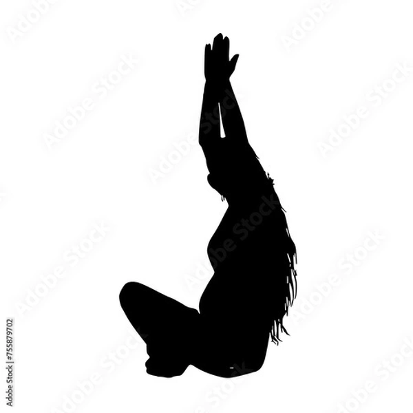 Obraz silhouette of a beautiful woman posing on a transparent background