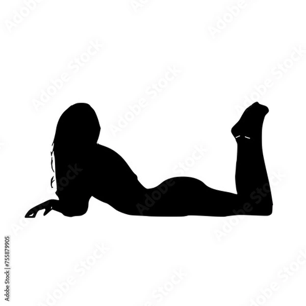 Obraz silhouette of a beautiful woman posing on a transparent background