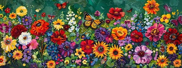Obraz Floral Radiance: Summer's Bloom
