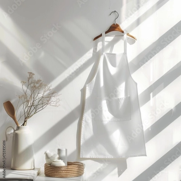 Obraz White Kitchen Apron Mockup