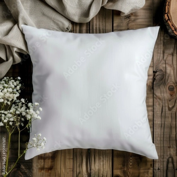 Obraz White Throw Pillow Mockup