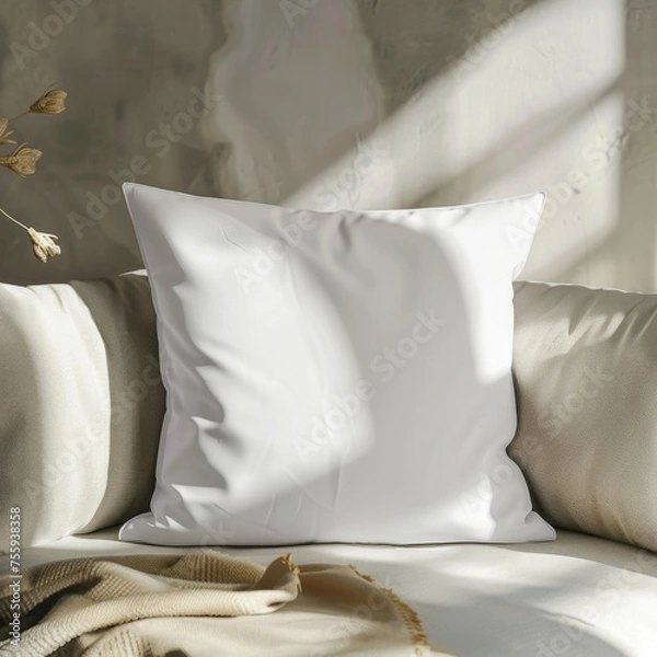 Obraz White Throw Pillow Mockup