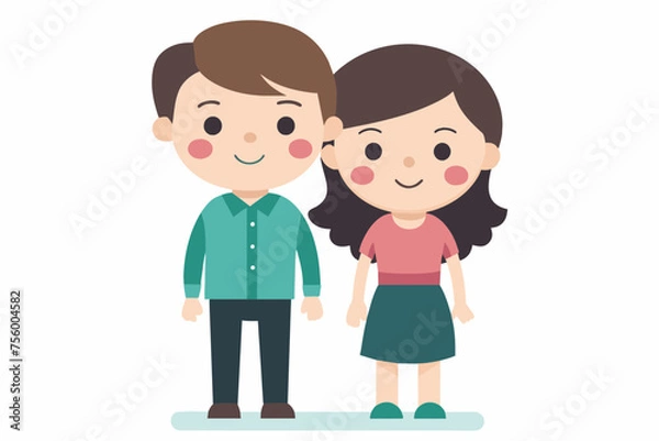 Fototapeta cute couple cartoon vector svg file
