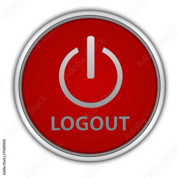 Obraz Logout circular icon on white background