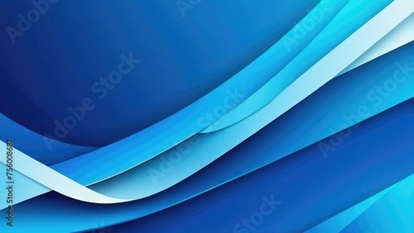 Fototapeta Diagonal geometric shapes cascading across an abstract dynamic blue background, vector design, gradient textures, interplay of light and shadow, high contrast, sharp lines, geometric precision