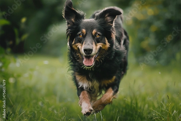 Fototapeta 楽しそうに走る犬