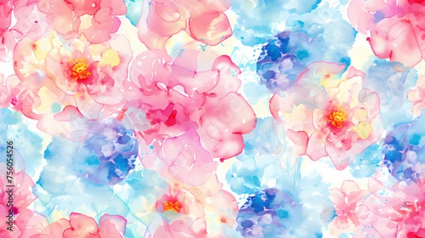 Obraz seamless camelia flower background tile