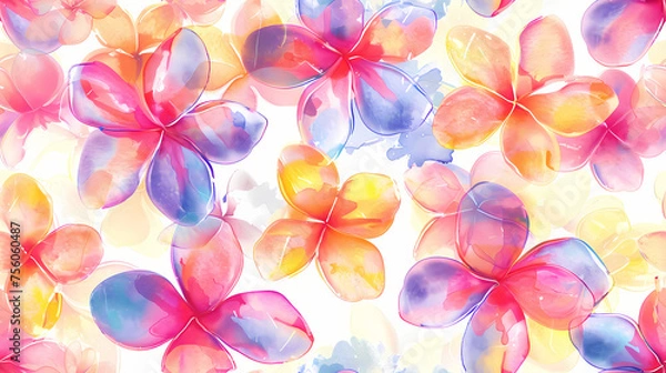 Obraz seamless frangipani flower background tile