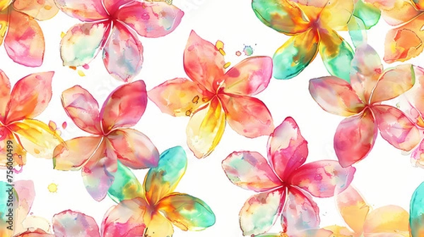 Obraz seamless frangipani flower background tile