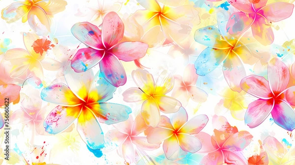 Obraz seamless frangipani flower background tile