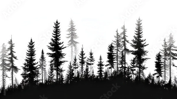 Obraz pine tree silhouette