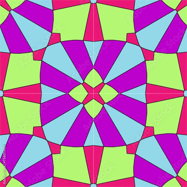 Obraz Colorful abstract geometric pattern with a kaleidoscope design and pastel tones suitable for backgrounds and creative projects