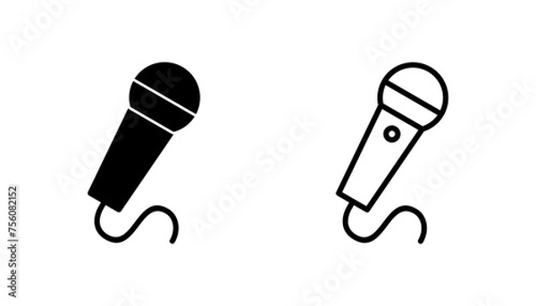 Fototapeta Microphone icon set. karaoke icon vector