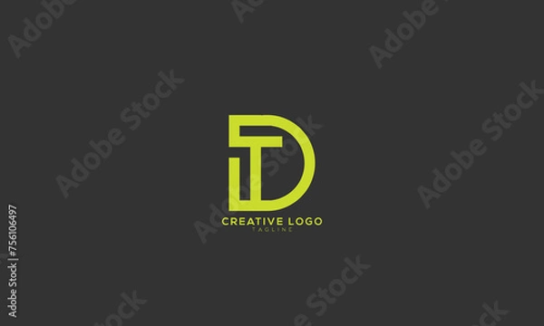 Fototapeta DT TD Abstract initial monogram letter alphabet logo design