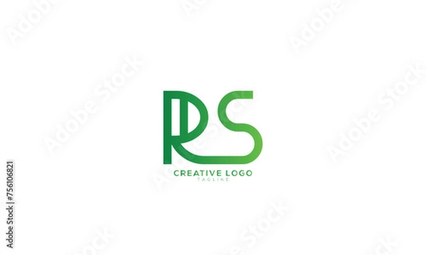 Fototapeta RS Abstract initial monogram letter alphabet logo design