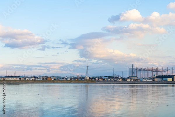 Obraz 夕暮れ時の加古川