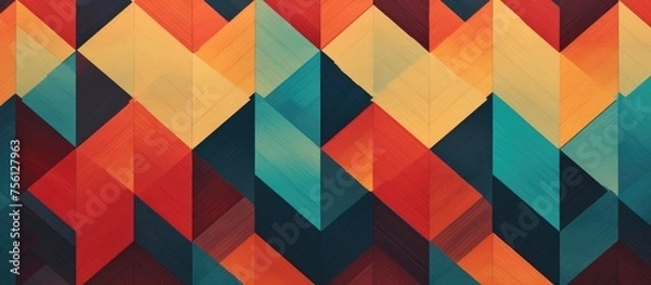 Fototapeta Vintage pattern with colorful geometric design for seamless wallpaper.