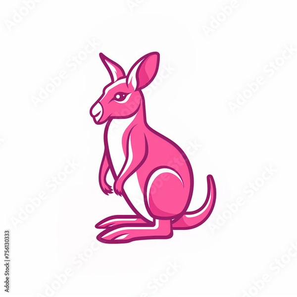 Obraz pink baby kangaroo. Generative AI.