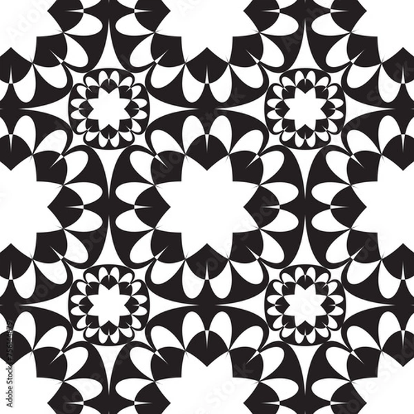 Obraz black and white seamless pattern