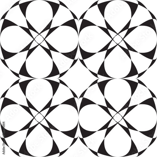 Obraz black and white seamless pattern