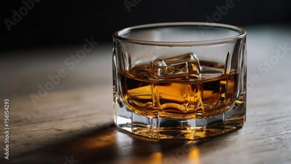 Obraz a glass with whiskey and ice