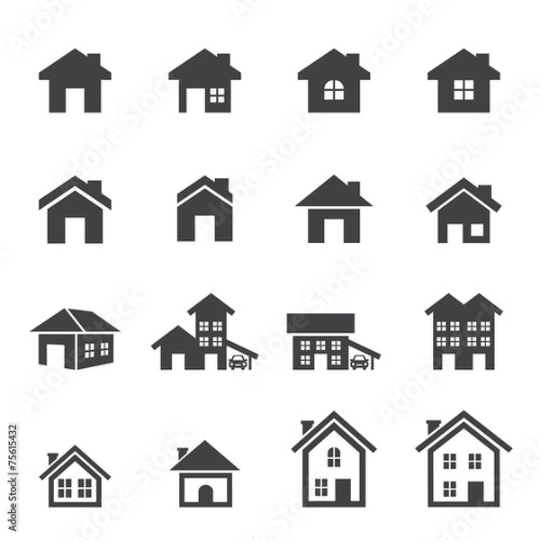 Obraz Zestaw ikony domu