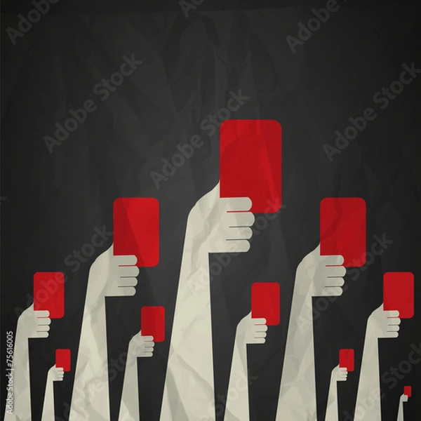 Obraz Koncepcja czerwonych kartek