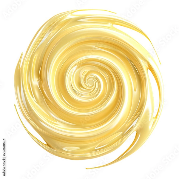 Fototapeta Butter swirl closeup isolated on transparent background