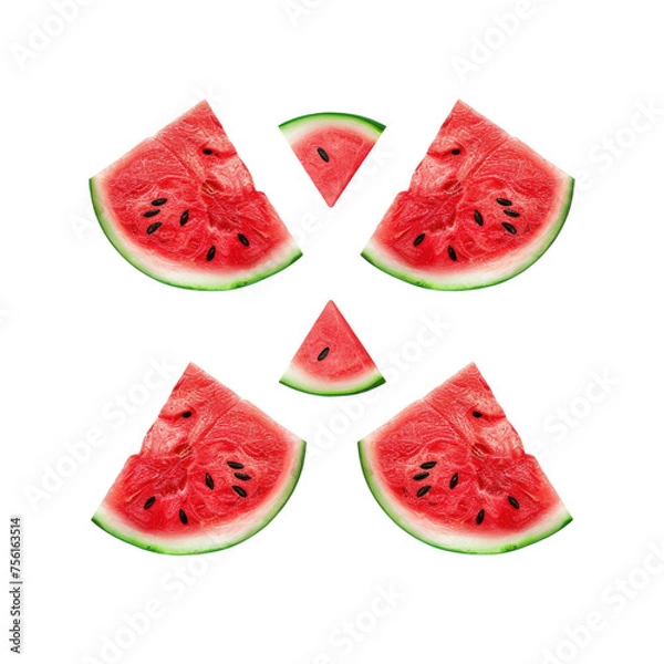 Fototapeta Watermelon slice isolated on transparent background