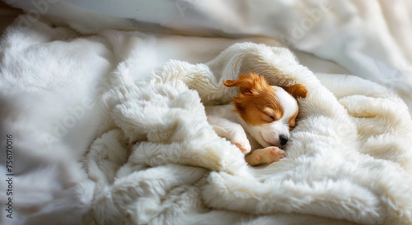 Obraz 잠자는 귀여운 아기 강아지