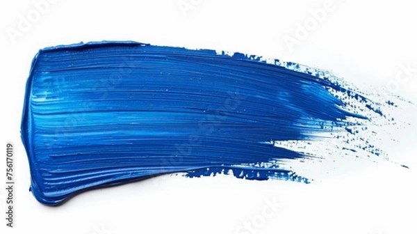Fototapeta Blue paint brush stroke stain color texture swatch background