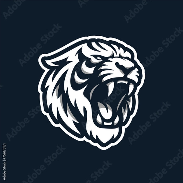 Fototapeta Roaring Tiger Head Vector Logo