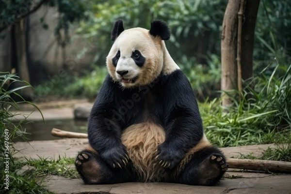 Obraz Gorgeous giant panda bear sitting down