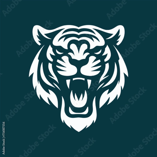 Fototapeta Roaring Tiger Head Vector Logo