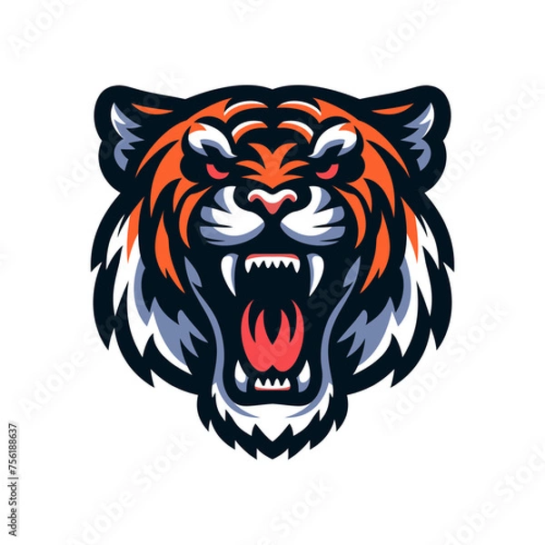 Fototapeta Roaring Tiger Head Vector Logo