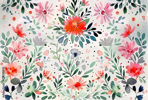 Fototapeta seamless pattern with flowers